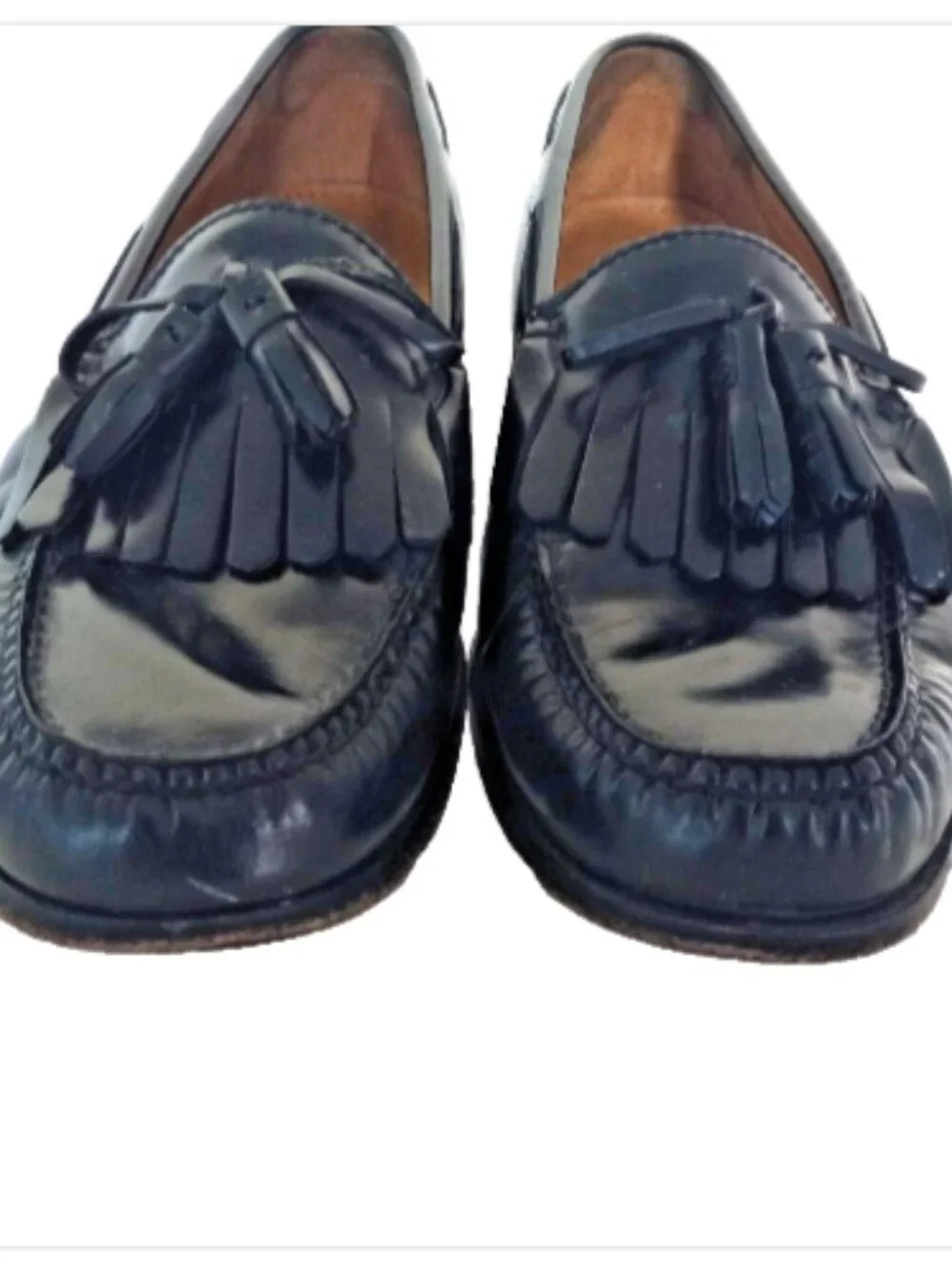 Cole Haan Men’s Black Leather Tassel Loafers Slip On Shoes Size 10D EUC